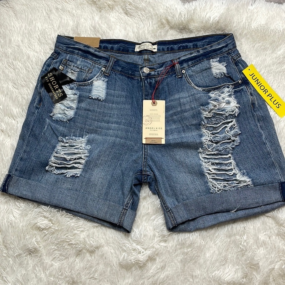 Angel Kiss Distressed Denim Shorts